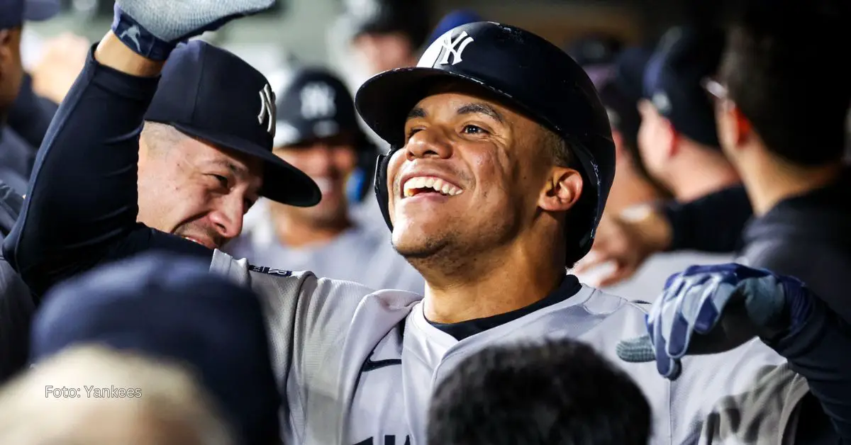 Juan Soto celebrando con New York Yankees en MLB